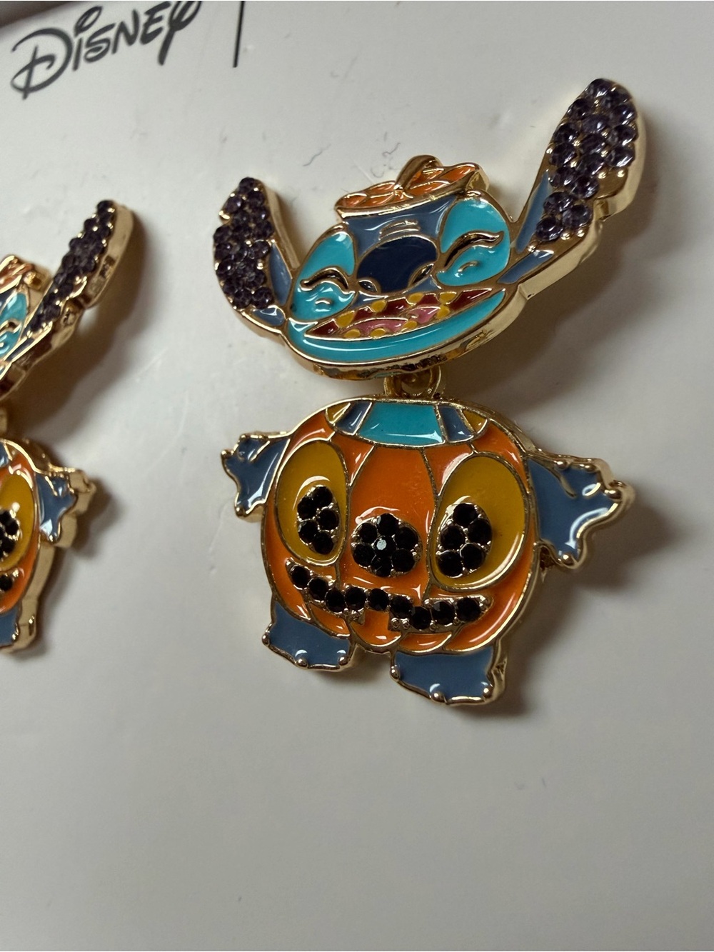 NIB Disney x BaubleBar Stitch Pumpkin Halloween Earrings – Lilo & Stitch - Picture 4 of 7
